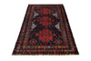 Load image into Gallery viewer, 4 x 6.7 Tribal Wool Rug Handmade Afghanistan BLACK #P1263