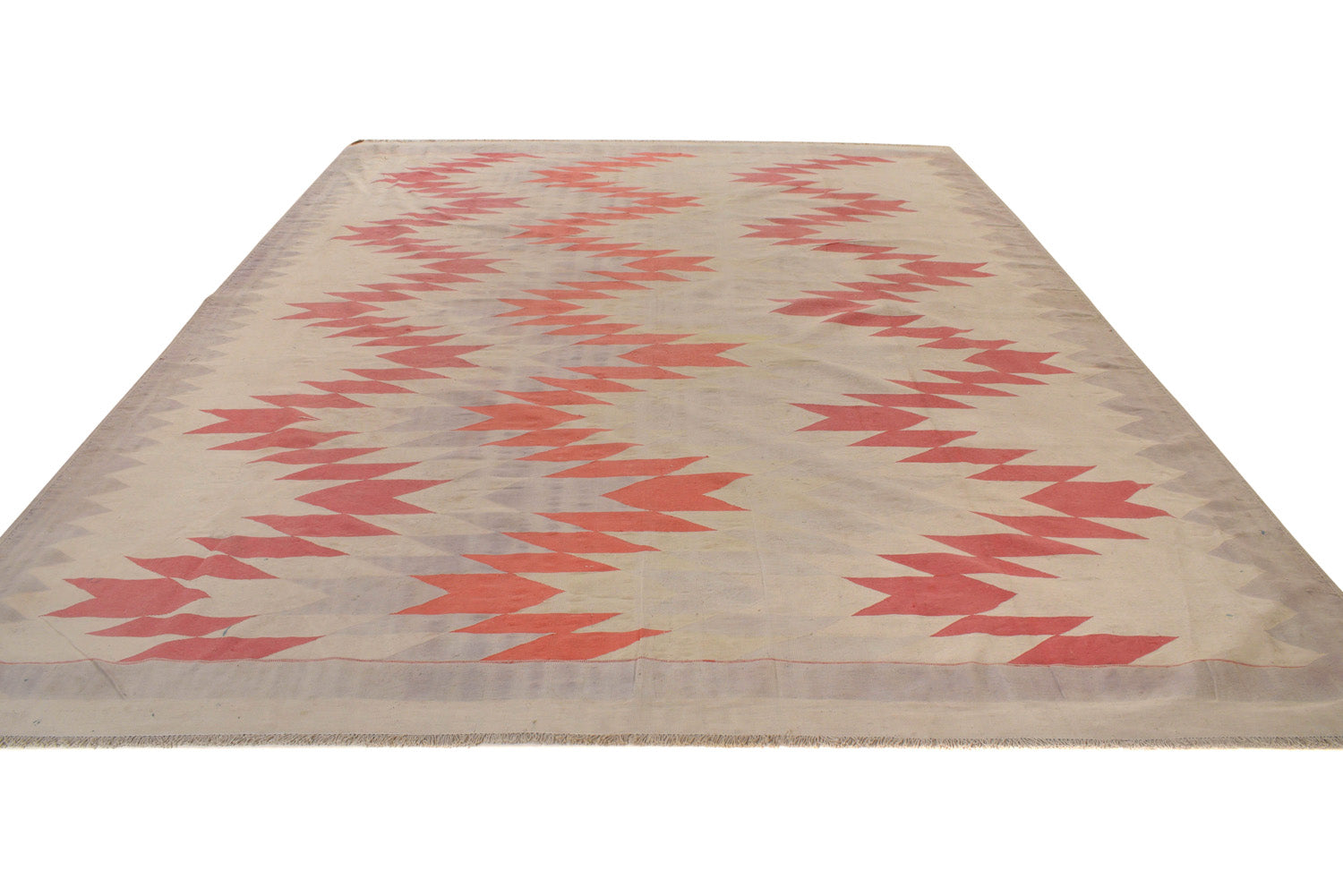 9'.9 x 12'.9 Modern Pattern Handmade Afghanistan Wool kilim Flat Weave  Rug #P990
