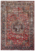 Load image into Gallery viewer, 6.2 x 9.1 Persian Vintage Hand-knotted Rug Faded Red Distressed Pre-Owned Carpet PK134