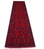 Load image into Gallery viewer, 2.6 x 6.4 RUNNER Dark Red Afghan Khal Mohammadi Rug Ethnic Tribal Rug PK42