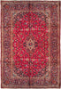 Load image into Gallery viewer, 6.7 x 9.6 Red Blue Classic Persian Kashan Rug 73907