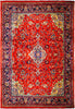 Load image into Gallery viewer, 9.1 x 12.8 BRIGHT Coral RED Semi Antique Persian Sarouk PERFECT Traditional RUG 74656