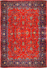Load image into Gallery viewer, 9&#39; x 13&#39; Tomato Red Worn Semi Antique Shah Abbasi Tabriz Rug 74685