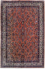 Load image into Gallery viewer, 6.9 x 10.2 Orange Salmon Persian Sarouk Rug 81821