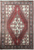 Load image into Gallery viewer, 5&#39; x 6&#39;-Kork-Flowers-Ivory-&amp;-Red-Persian-Hamadan-Rug.jpg