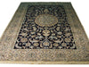 Load image into Gallery viewer, 6.6 x 9.10 Midnight Blue Quality Wool and Silk Persian Nain Rug B10-0779