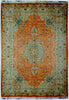 Load image into Gallery viewer, 8 x 12 Finer Quality 400 KPSI Peach Wool and Silk Authentic Persian Tabriz Rug #5053