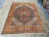 Load image into Gallery viewer, 8 x 12 Antique Persian Tabriz Rug Black/Orange/Ivory #5008