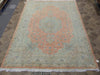 Load image into Gallery viewer, 8 x 12 Finer Quality 400 KPSI Peach Wool and Silk Authentic Persian Tabriz Rug #5053