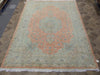 Load image into Gallery viewer, 8 x 12 Finer Quality 400 KPSI Peach Wool and Silk Authentic Persian Tabriz Rug #5053