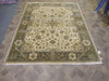 Load image into Gallery viewer, 8 x 10 Ivory Green Natural Wool rug Vegie dye #5335