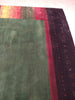 Load image into Gallery viewer, 8 x 10 GREEN GABBEH RUG Handmade Wool Carpet RAINBOW BORDER #5402