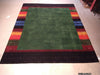 Load image into Gallery viewer, 8 x 10 GREEN GABBEH RUG Handmade Wool Carpet RAINBOW BORDER #5402