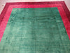 Load image into Gallery viewer, 9 x 12 SALE Handmade Wool GREEN Contemporary Gabbeh rug #5464