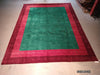 Load image into Gallery viewer, 9 x 12 SALE Handmade Wool GREEN Contemporary Gabbeh rug #5464