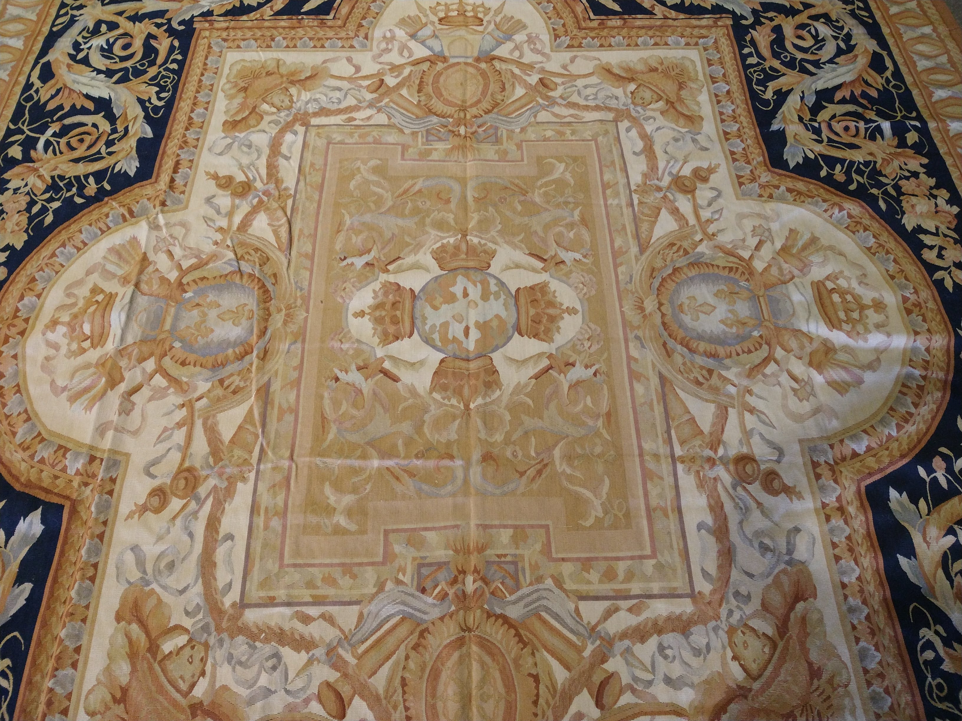 Handmade One-of-a-Kind Sino Aubusson Flatweave Wool Rug - 12' x 18'2