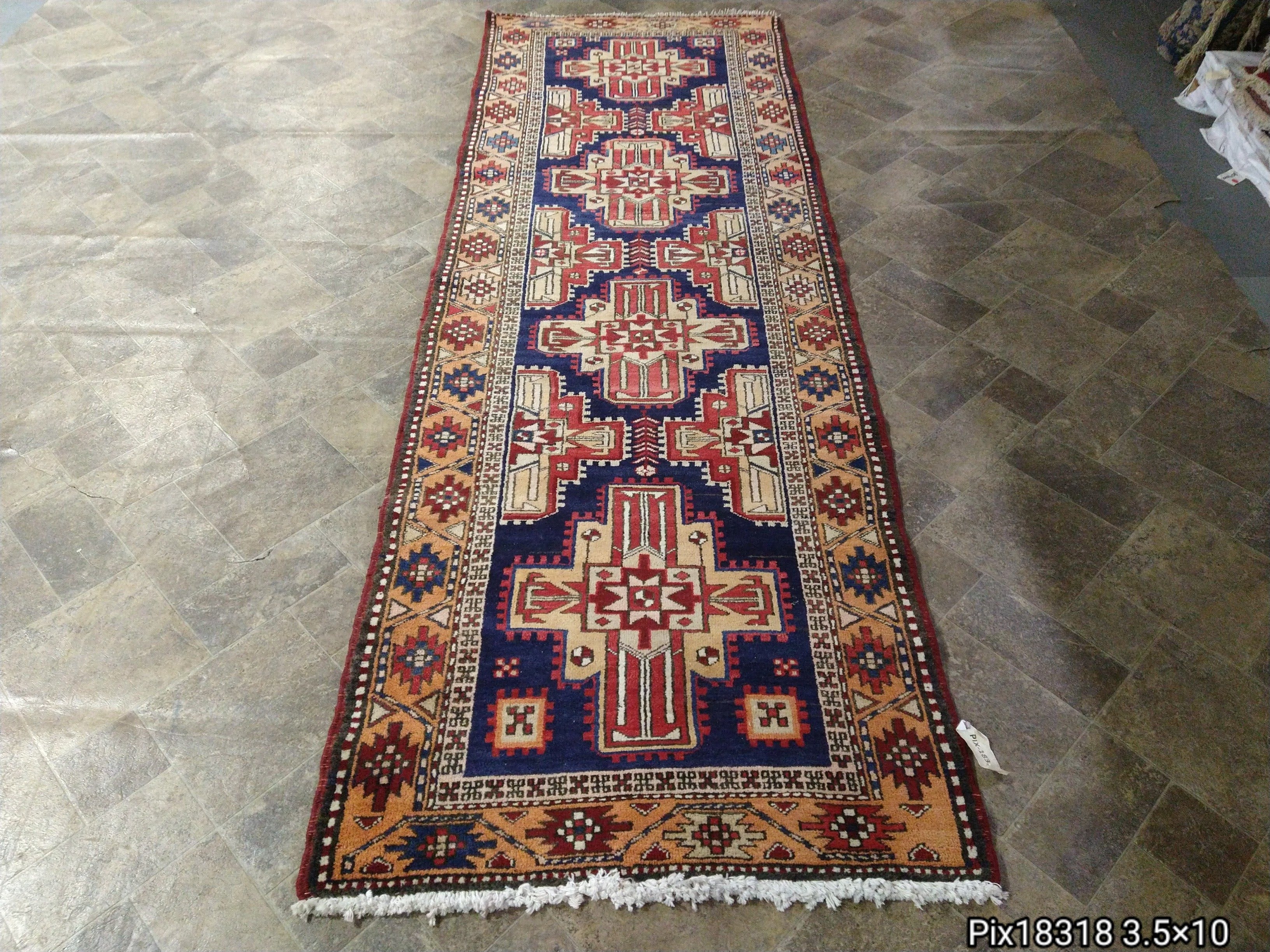 3' x 10' Persian Ardebil kazak Runner #PIX-18318