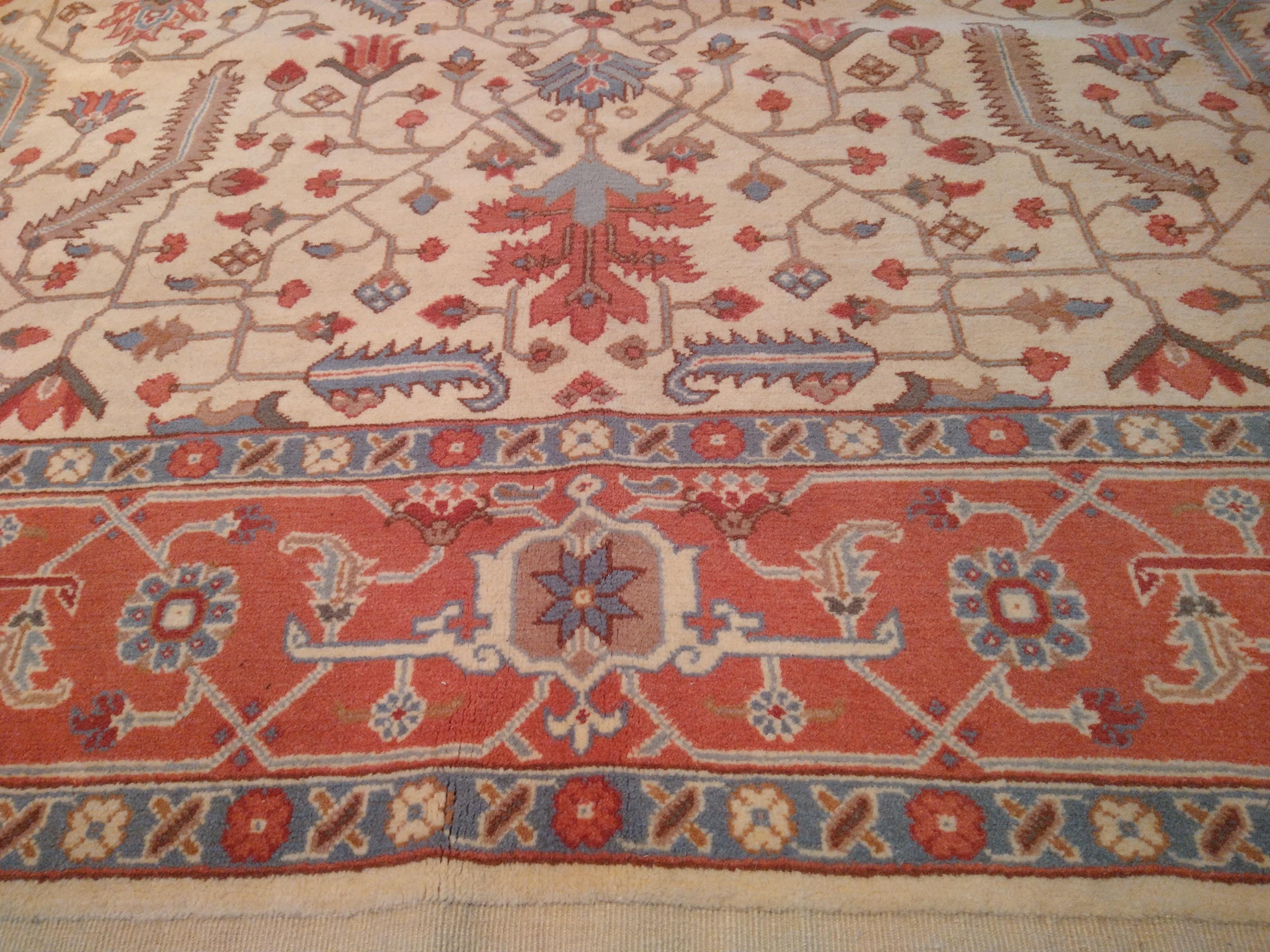 8' x 10' Hand-knotted Turkish Rug Beige Coral #F-5579