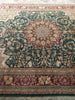 Load image into Gallery viewer, 8 x 10 Emerald Green Wool and Silk Tabriz Rug Fine Quality #F-5610