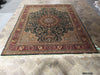 Load image into Gallery viewer, 8 x 10 Emerald Green Wool and Silk Tabriz Rug Fine Quality #F-5610