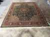 Load image into Gallery viewer, 8 x 10 Emerald Green Wool and Silk Tabriz Rug Fine Quality #F-5610