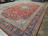 Load image into Gallery viewer, 9.6 x 13.10 Persian Red Blue traditional Kashan Rug - Pre Owned #F-5625