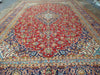 Load image into Gallery viewer, 9.6 x 13.10 Persian Red Blue traditional Kashan Rug - Pre Owned #F-5625