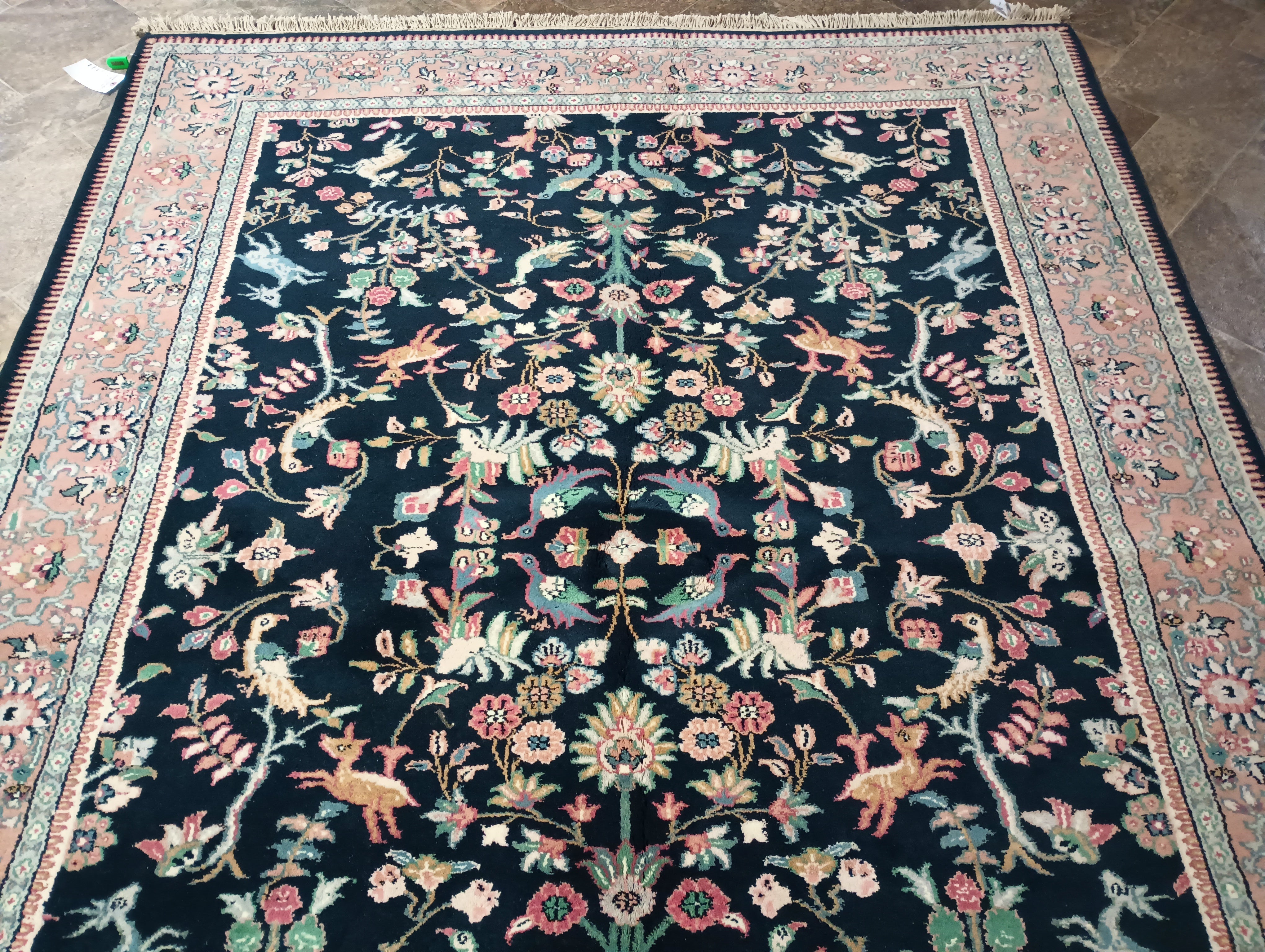 6' x 8' HUNTING PARADISE Handmade Wool Rug BLACK #F-5759 – Bestrugplace