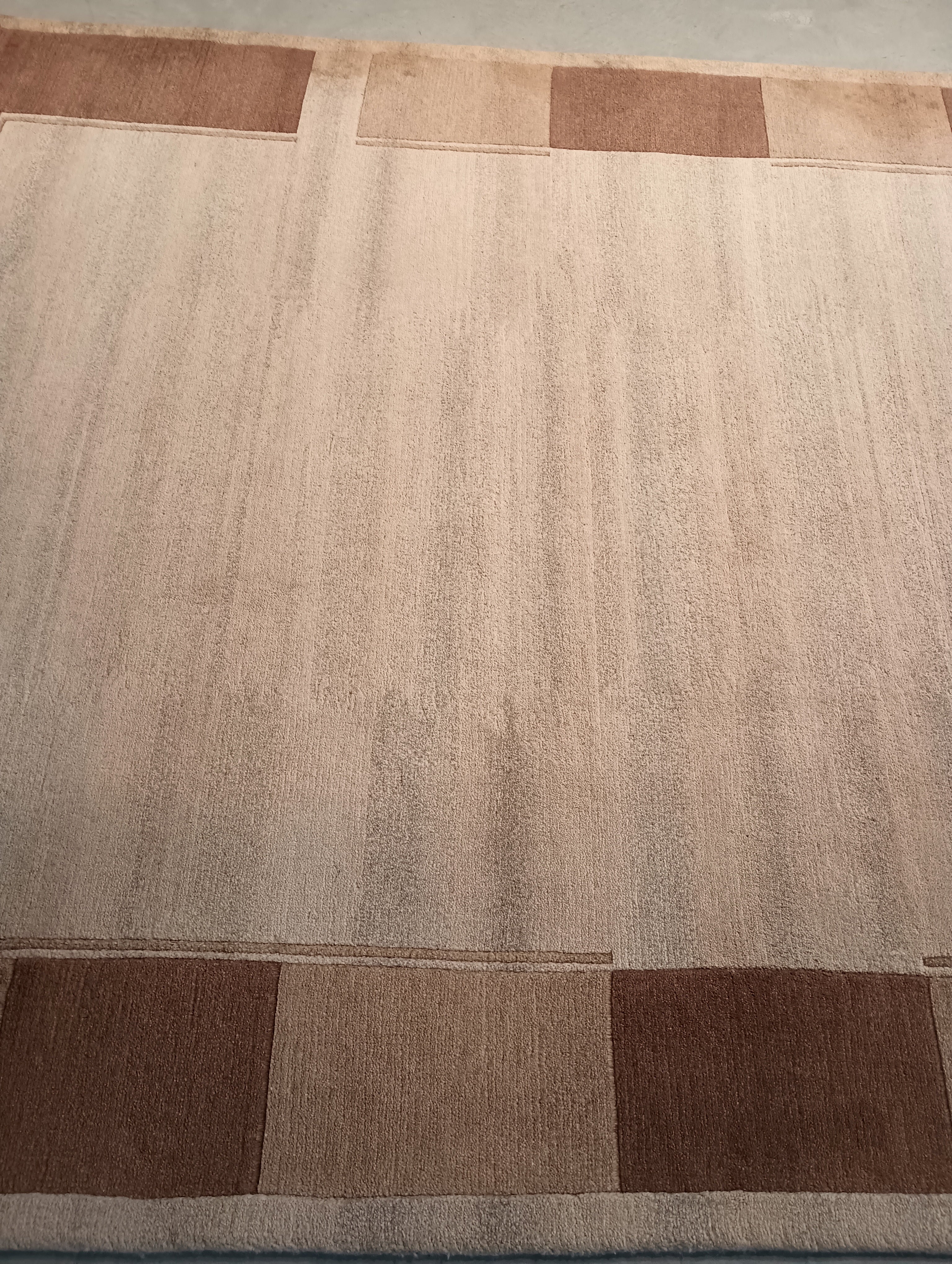 6' x 9' Plain Color Beige Brown Modern Handmade Rug #F-5776