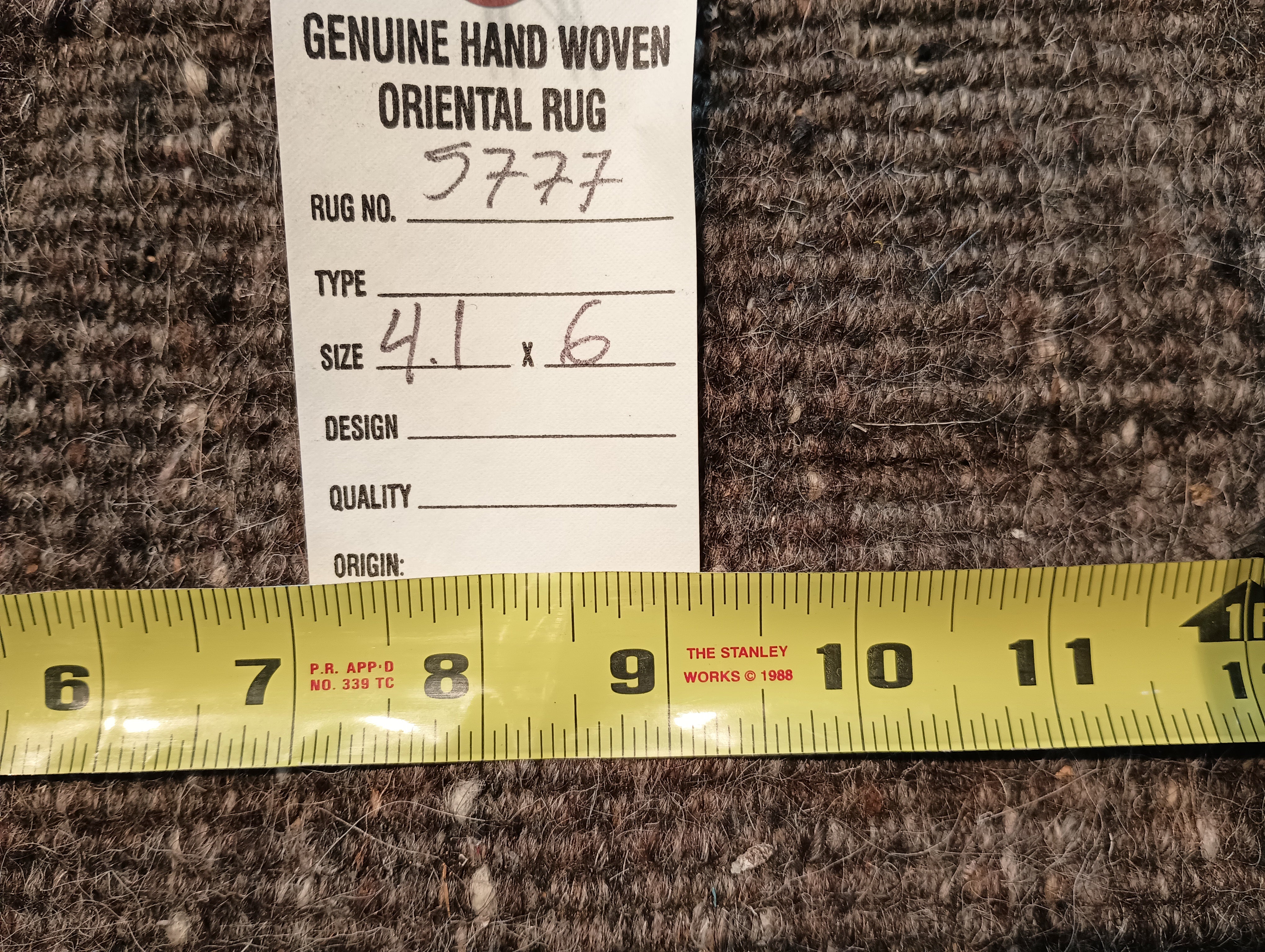 CONTEMPORARY 4' x 6' Plain BROWN Handmade Wool Rug #F-5777 – Bestrugplace