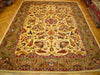 Load image into Gallery viewer, 8.6 x 11.8 Ivory Green Chobi Peshawar Rug Handmade Natural Wool #PIX-1556