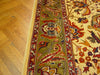 Load image into Gallery viewer, 8.6 x 11.8 Ivory Green Chobi Peshawar Rug Handmade Natural Wool #PIX-1556