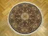 Load image into Gallery viewer, 5 x 5 Black Fine Quality Wool&amp;Silk Round Rug #PIX-20885