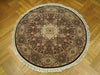 Load image into Gallery viewer, 5 x 5 Black Fine Quality Wool&amp;Silk Round Rug #PIX-20885