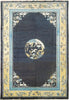 Load image into Gallery viewer, 6 x 8.8 Navy Blue Antique Art Deco Rug 23986