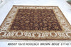 Load image into Gallery viewer, 10&#39; x 10&#39;-Brown-High-Quality-Silk-Flower-Antique-Look-Rug.jpg