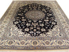 Load image into Gallery viewer, 6.7 x 10 Blue Wool &amp; Silk Persian Nain Rug S10-0790