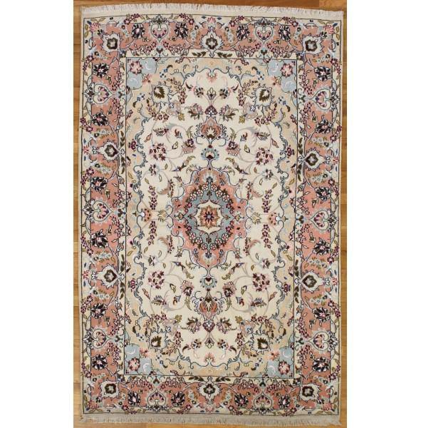 5x7 Authentic Hand-Knotted Wool & Silk Fine Quality Persian Tabriz Rug - Iran - bestrugplace