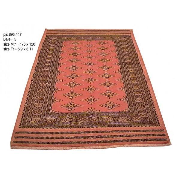 Radiant 4x6 Authentic Handmade Wool & Silk Jaldar Bokhara Rug - Pakistan - bestrugplace