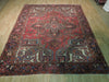 Load image into Gallery viewer, 8 x 9.8 Semi Antique Persian Heriz IRAN Rug 73869